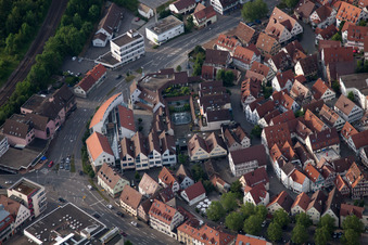 Aerial photograpy of Bronntor in Herrenberg in the state Baden-Wuerttemberg, Germany