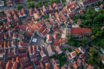 Church building protestant church at the market in Herrenberg in the state Baden-Wurttemberg