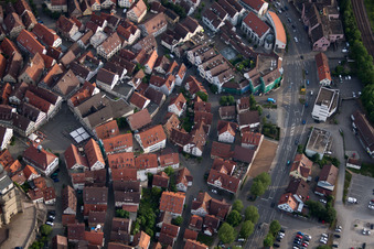Badgasse from the north in Herrenberg in the state Baden-Wuerttemberg, Germany