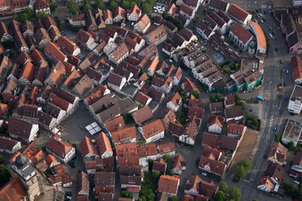 Hirschplan to the market square in Herrenberg in the state Baden-Wuerttemberg, Germany