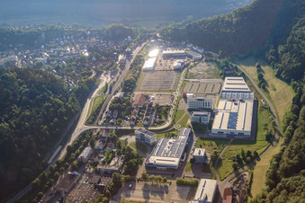 Württemberger Straße industrial area with centrotherm international AG in Blaubeuren in the state Baden-Wuerttemberg, Germany