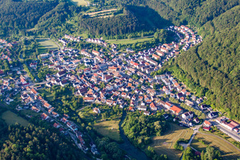 From the north in the district Gerhausen in Blaubeuren in the state Baden-Wuerttemberg, Germany