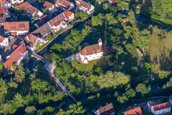 Kirchenwöhrd Blauinsel in the district Gerhausen in Blaubeuren in the state Baden-Wuerttemberg, Germany