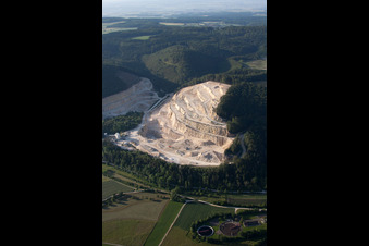 Quarry for the mining and handling of Kalk in the district Gerhausen in Blaubeuren in the state Baden-Wurttemberg
