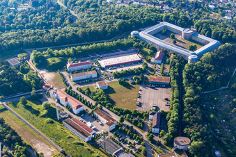Aerial view of Castle of the fortress Wilhelmsburg (Werk XII) in Ulm in the state Baden-Wurttemberg, Germany