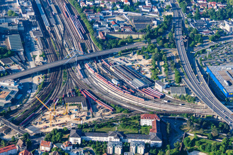 Railway triangle in the district Mitte in Ulm in the state Baden-Wuerttemberg, Germany