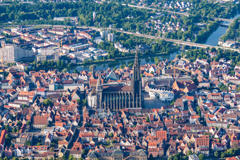 Tallest church in the world: Ulm Minster in the district Mitte in Ulm in the state Baden-Wuerttemberg, Germany