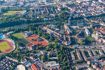 Artificial turf pitch and tennis courts of the tennis club SSV Ulm 1846 in the district Oststadt in Ulm in the state Baden-Wuerttemberg, Germany