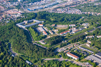 Oblique view of Castle of the fortress Wilhelmsburg (Werk XII) in Ulm in the state Baden-Wurttemberg, Germany