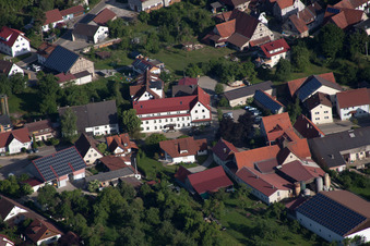Aerial view of District Bühlenhausen in Berghülen in the state Baden-Wuerttemberg, Germany