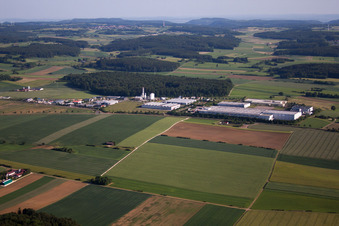 Industrial and commercial area Ingenieurbuero Stark GmbH & Co. KG in Laichingen in the state Baden-Wurttemberg, Germany