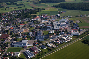 Gottlieb-Daimler-Straße industrial area in Laichingen in the state Baden-Wuerttemberg, Germany