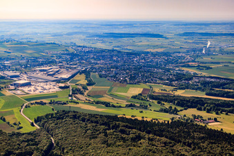 City view from the north in Ehingen in the state Baden-Wuerttemberg, Germany