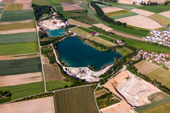 Site and tailings area of the gravel mining Kieswerk Schaefer GmbH Fritz Neubrand in the district Alberweiler in Schemmerhofen in the state Baden-Wurttemberg, Germany
