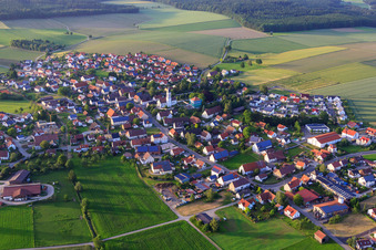 Village view from the south in the district Stafflangen in Biberach an der Riß in the state Baden-Wuerttemberg, Germany