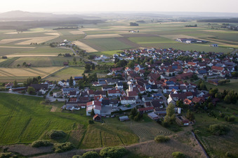 View of the streets and houses in the residential areas in Alleshausen in the state Baden-Wuerttemberg, Germany