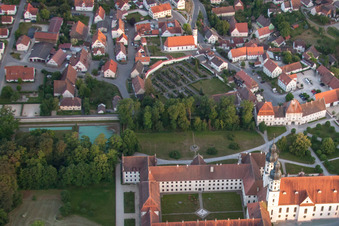 Aerial view of Monastery in Obermarchtal in the state Baden-Wuerttemberg, Germany