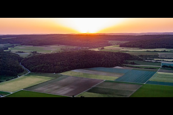 Oblique view of Schlechtenfeld Airfield in Ehingen in the state Baden-Wuerttemberg, Germany