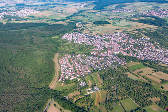 From the east in the district Ohmenhausen in Reutlingen in the state Baden-Wuerttemberg, Germany