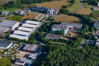 Aerial view of Akzo Nobel Powder Coatings GmbH in the district Jettenburg in Kusterdingen in the state Baden-Wuerttemberg, Germany