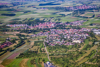 Aerial view of District Altingen in Ammerbuch in the state Baden-Wuerttemberg, Germany