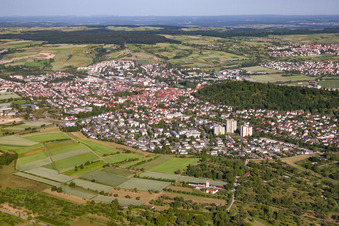 City area with outside districts and inner city area in Herrenberg in the state Baden-Wurttemberg, Germany