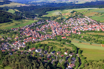 Village view from the north in the district Gültlingen in Wildberg in the state Baden-Wuerttemberg, Germany