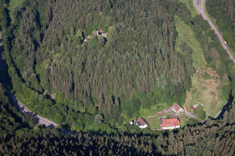 Ruins and vestiges of the former castle and fortress Waldeck in the Nagold valley in Calw in the state Baden-Wurttemberg