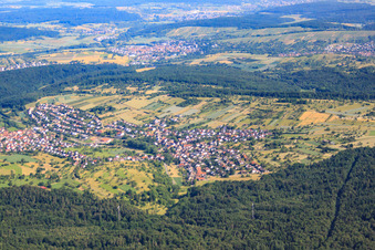 View of the town from the south in the district Gräfenhausen in Birkenfeld in the state Baden-Wuerttemberg, Germany