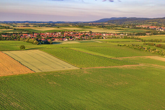 Fields in the morning before the village in the district Drusweiler in Kapellen-Drusweiler in the state Rhineland-Palatinate, Germany