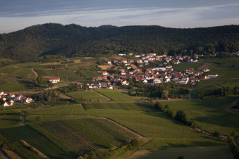 District Gleiszellen in Gleiszellen-Gleishorbach in the state Rhineland-Palatinate, Germany seen from above