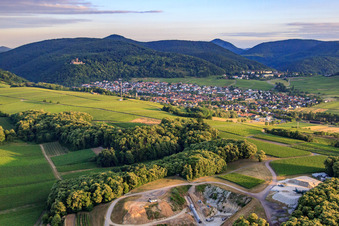 View from the landfill in the district Gleiszellen in Gleiszellen-Gleishorbach in the state Rhineland-Palatinate, Germany