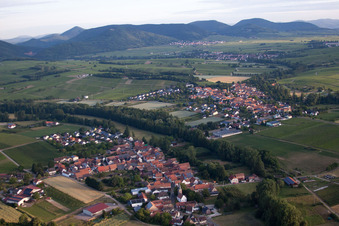 District Klingen in Heuchelheim-Klingen in the state Rhineland-Palatinate, Germany viewn from the air