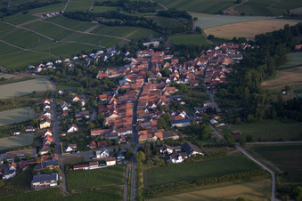 Aerial photograpy of District Heuchelheim in Heuchelheim-Klingen in the state Rhineland-Palatinate, Germany