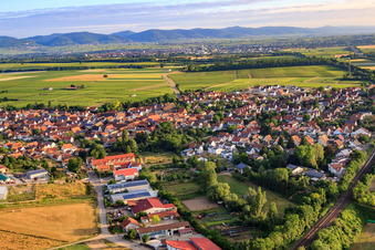 Aerial photograpy of Commercial area in the Gerlachsgärten in Insheim in the state Rhineland-Palatinate, Germany