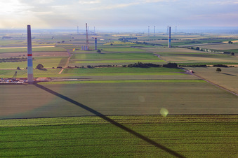 Aerial photograpy of New wind farm in Offenbach an der Queich in the state Rhineland-Palatinate, Germany