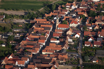 Erlenbach bei Kandel in the state Rhineland-Palatinate, Germany seen from above