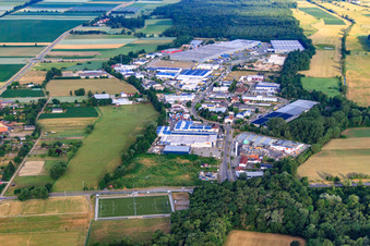 Aerial view of Horst industrial area in the district Minderslachen in Kandel in the state Rhineland-Palatinate, Germany