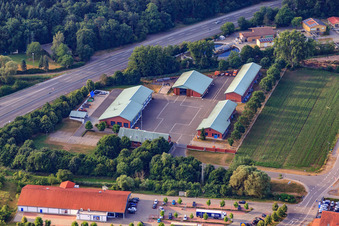 Aerial photograpy of The Federal Autobahn GmbH - Highway Maintenance Department Kandel in Kandel in the state Rhineland-Palatinate, Germany