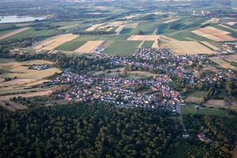 Scheibenhard in the state Bas-Rhin, France from the plane