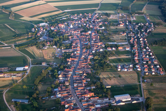 Aerial photograpy of Niederlauterbach in the state Bas-Rhin, France