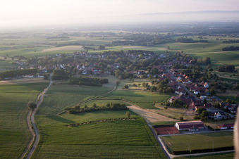 Bird's eye view of Eberbach-Seltz in the state Bas-Rhin, France
