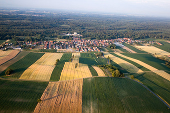 Aerial photograpy of Niederrœdern in the state Bas-Rhin, France