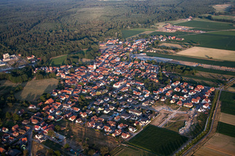 Niederrœdern in the state Bas-Rhin, France from above