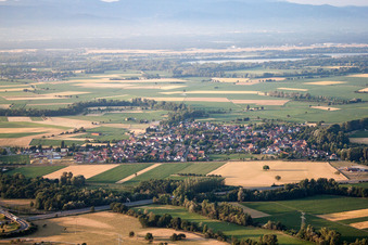 Roppenheim in the state Bas-Rhin, France seen from above