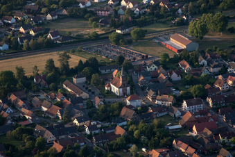 Drone recording of Rountzenheim in the state Bas-Rhin, France