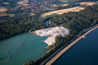 Quarry lake in the district Diersheim in Rheinau in the state Baden-Wuerttemberg, Germany