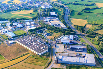 Im Losenfeld industrial estate with CC Coaster GmbH & Co. KG and W. Armbruster Teigwarenfabrik GmbH in the district Sand in Willstätt in the state Baden-Wuerttemberg, Germany