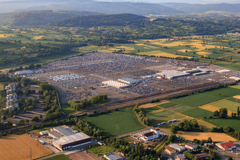 Parking lot with vehicles of MOSOLF Special Vehicles GmbH in Kippenheim in the state Baden-Wuerttemberg, Germany