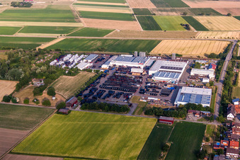 Building and production halls on the premises of SIMONA AG Ringsheim in Ringsheim in the state Baden-Wurttemberg, Germany